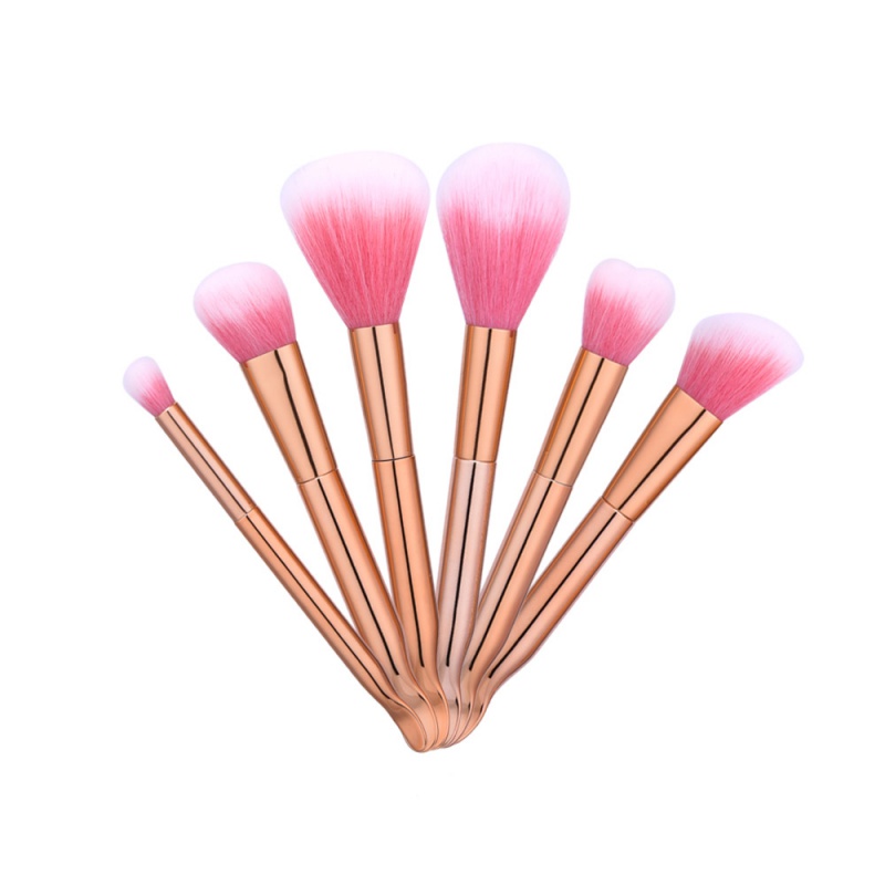 Fashion Rose Gold Pure Color Decorated Brush (6pcs),Beauty tools