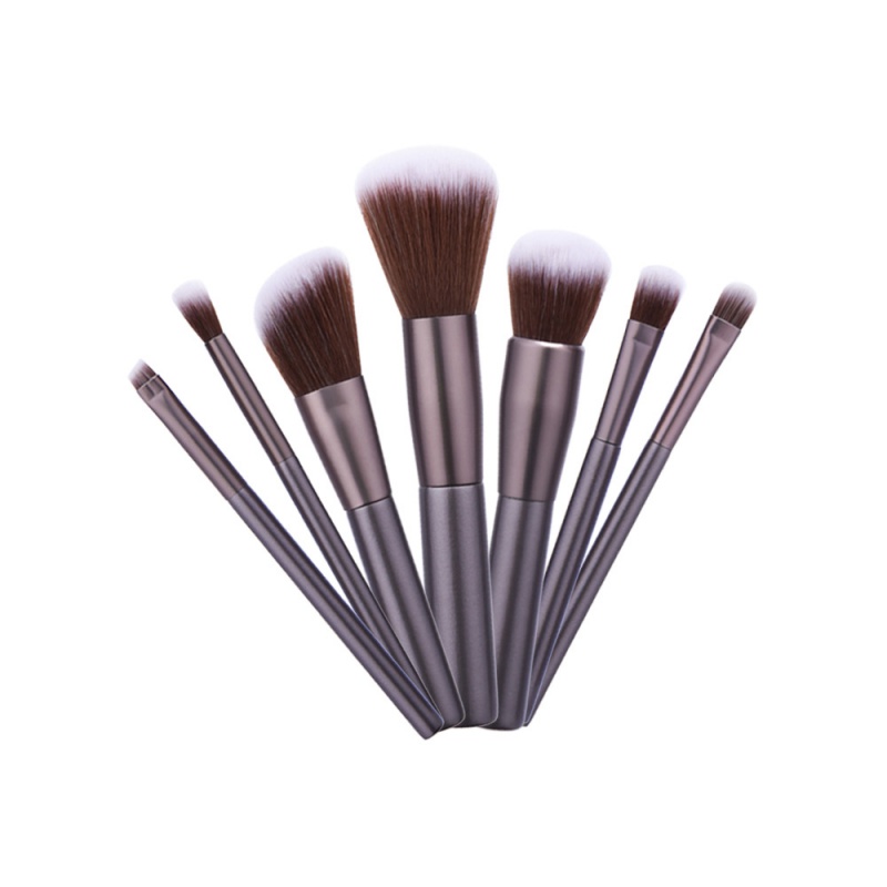 Fashion Dark Gray Pure Color Decorated Brush (7pcs),Beauty tools