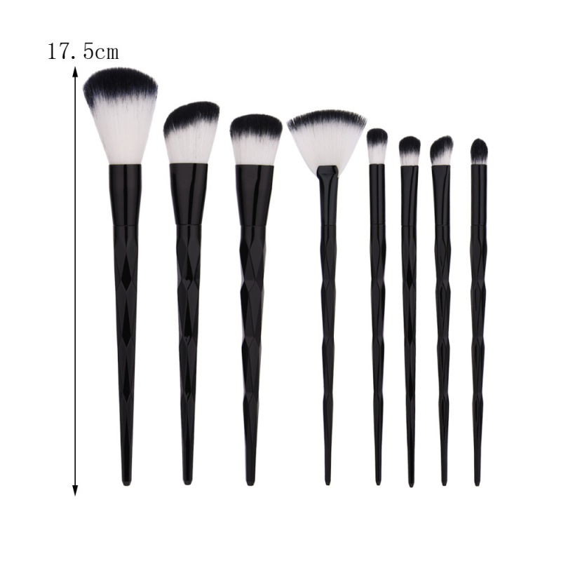Fashion Black Diamond Decorated Brush (8pcs),Beauty tools