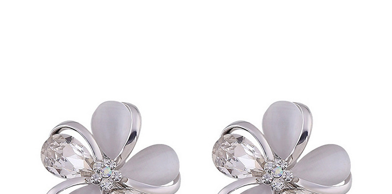 Fashion Silver Color Flowers Decorated Pure Color Earrings,Stud Earrings