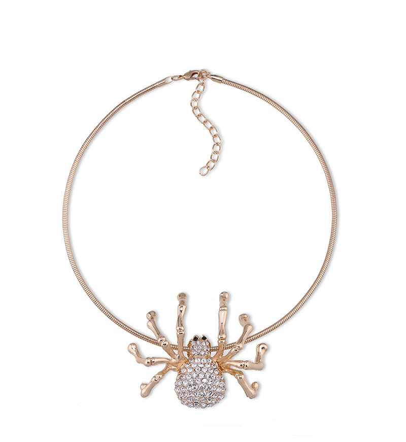 Fashion Silver Color Spider Shape Decorated Simple Necklace,Chokers