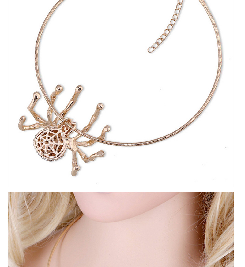 Fashion Silver Color Spider Shape Decorated Simple Necklace,Chokers
