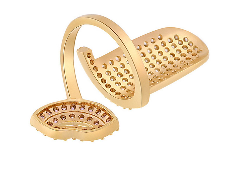 Fashion Gold Color Full Diamond Decorated Lip Shape Ring,Fashion Rings