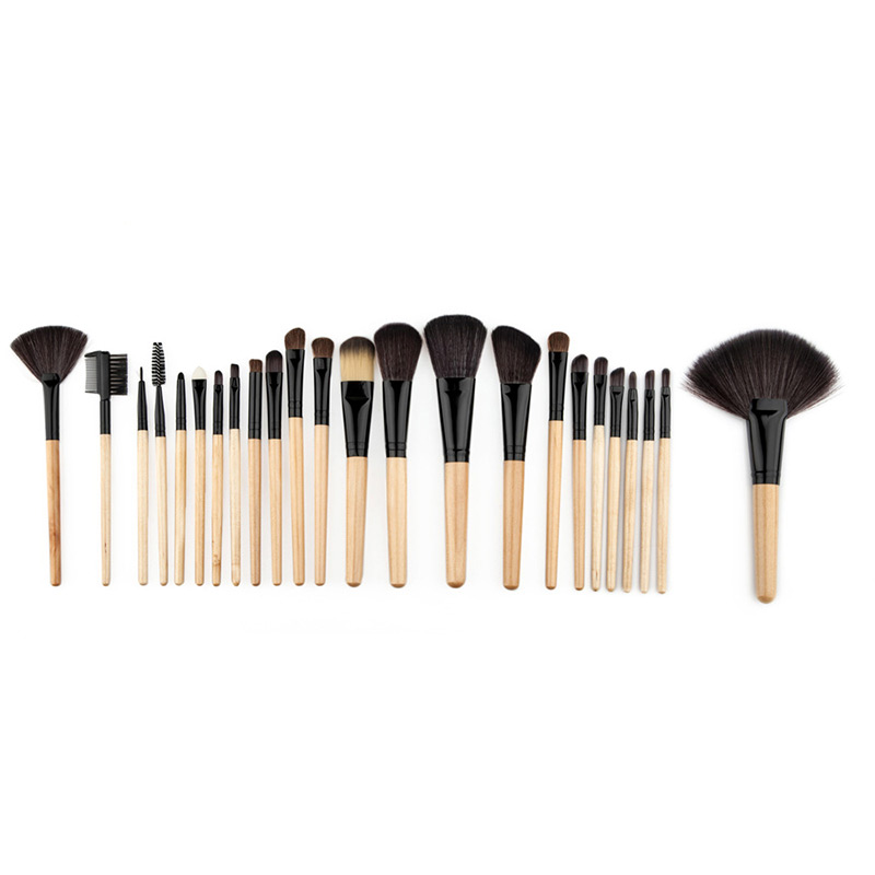 Fashion Black+yellow Color-matching Decorated Brush (24pcs),Beauty tools