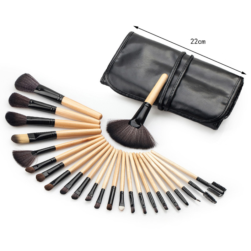 Fashion Black+yellow Color-matching Decorated Brush (24pcs),Beauty tools