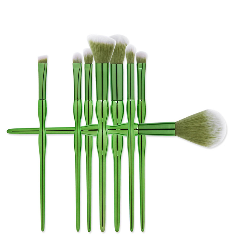 Fashion Green Round Shape Decorated Brush (8pcs),Beauty tools