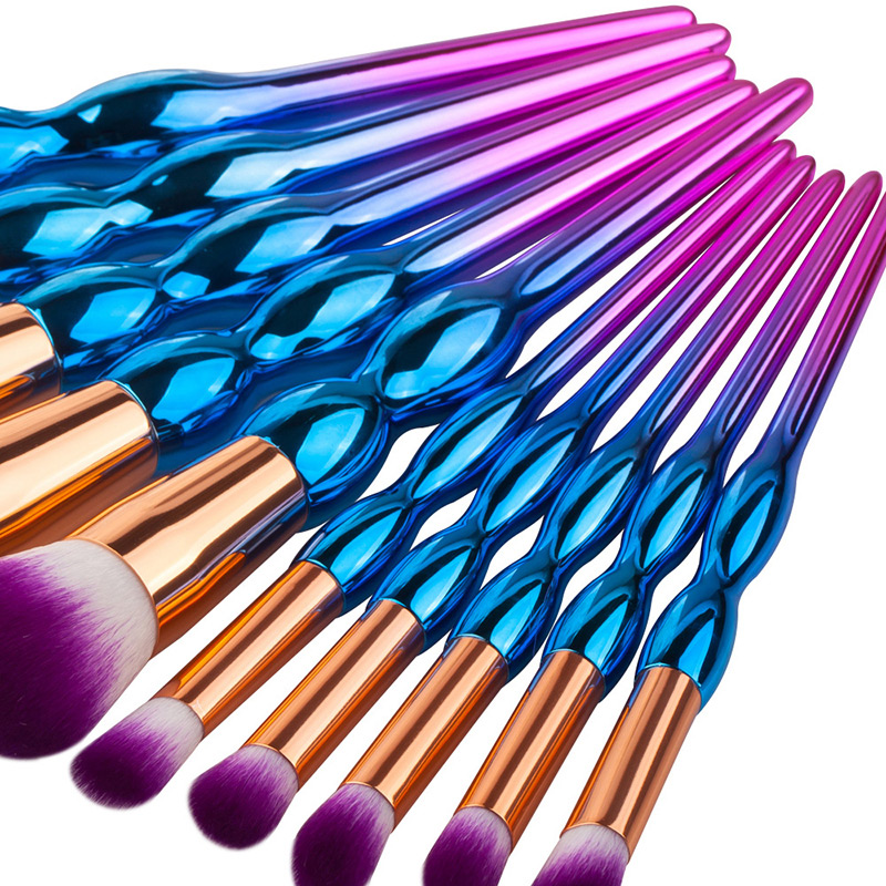 Fashion Multi-color Round Shape Decorated Brush (10pcs),Beauty tools