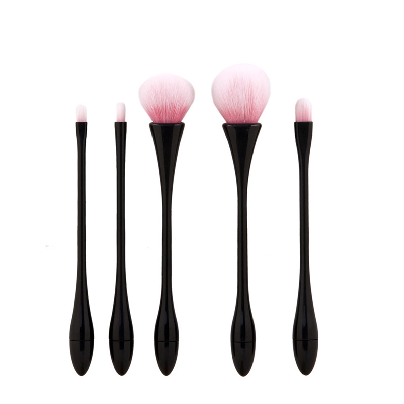 Fashion Pink+white Waterdrop Shape Decorated Brush (5pcs),Beauty tools
