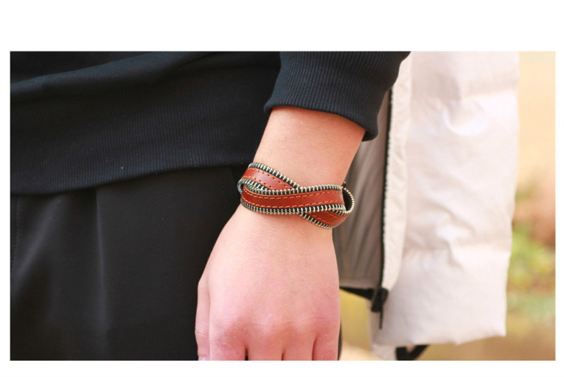 Fashion Red Zipper Shape Decorated Pure Color Bracelet,Fashion Bracelets