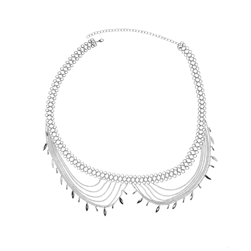 Fashion Silver Color Tassel Decorated Pure Color Waist Chain,Body Piercing Jewelry