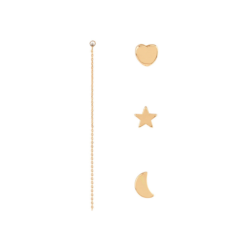 Fashion Silver Color Moon&star Decorated Pure Color Earrings Sets,Drop Earrings