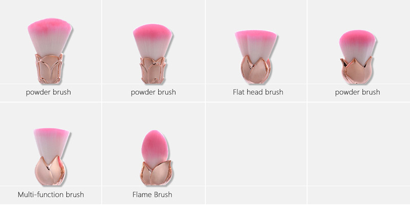 Trendy Multi-color Flower Shape Decorated Makeup Brush(6pcs),Beauty tools