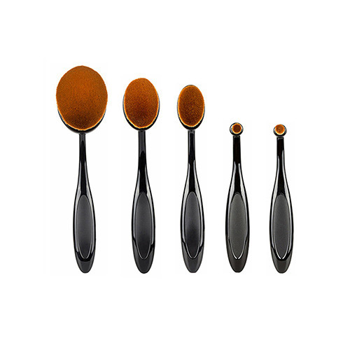 Trendy Black Toothbrush Shape Decorated Makeup Brush(5pcs),Beauty tools