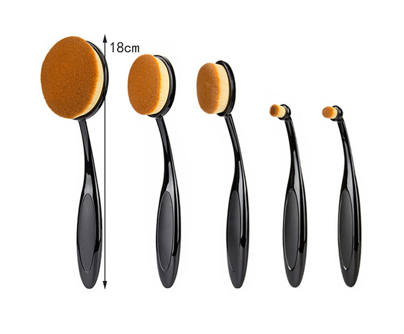 Trendy Black Toothbrush Shape Decorated Makeup Brush(5pcs),Beauty tools