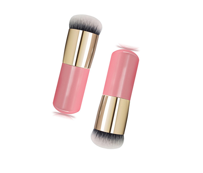 Trendy Pink+gold Color Color Matching Decorated Makeup Brush(1pc),Beauty tools