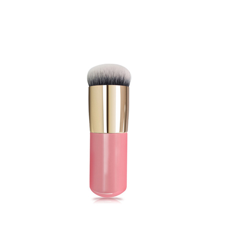 Trendy Pink+gold Color Color Matching Decorated Makeup Brush(1pc),Beauty tools