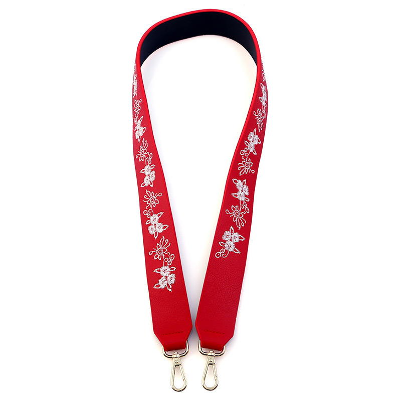 Fashion Red Embroidery Flower Decorated Simple Bag Strap,Household goods
