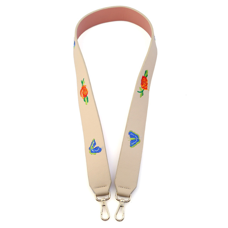 Fashion White Embroidery Butterfly Decorated Pure Color Bag Strap,Household goods