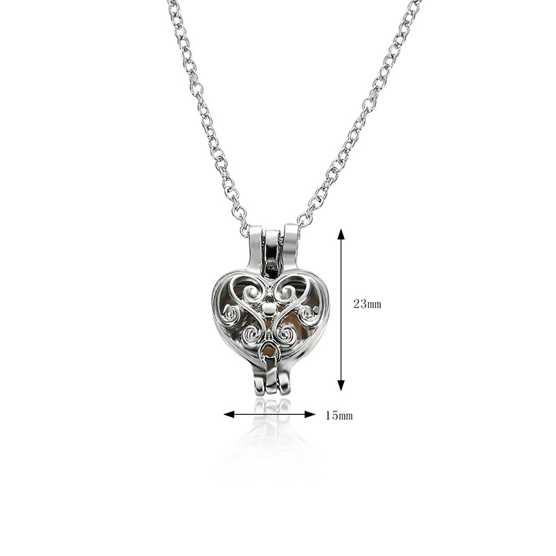 Fashion Silver Color Heart Shape Decorated Pure Color Necklace,Pendants