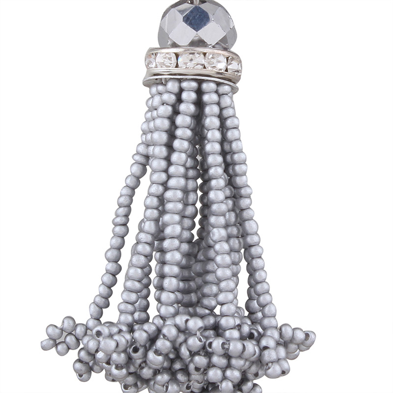 Fashion Blue Bead Decorated Tassel Shape Simple Earrings,Drop Earrings
