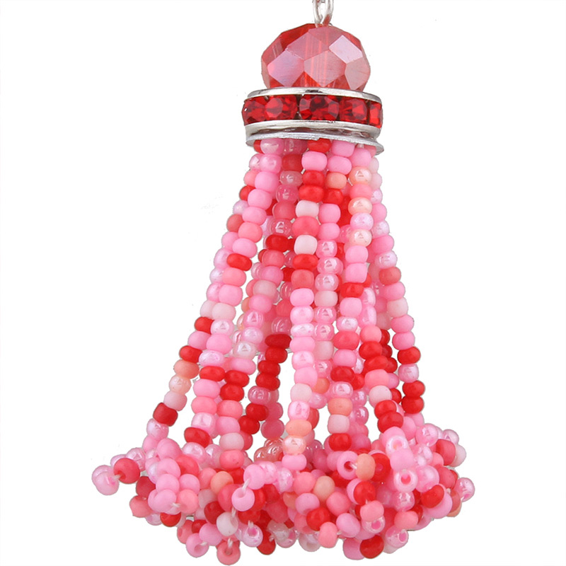 Fashion Red Bead Decorated Tassel Shape Simple Earrings,Drop Earrings