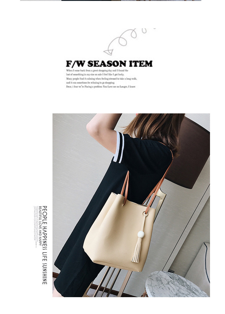 Fashion Red Tassel Decorated Pure Color Shoulder Bag(4pcs),Messenger bags