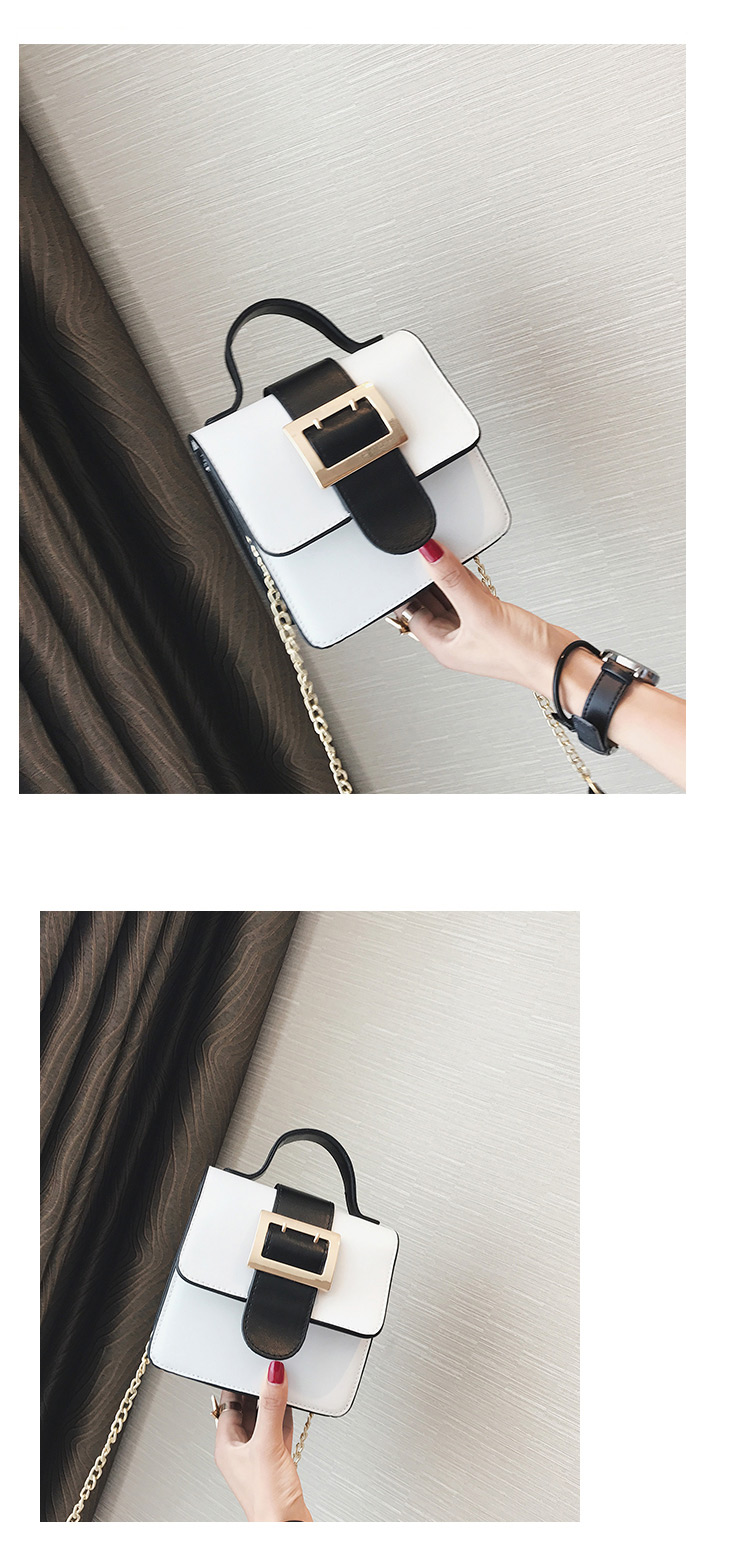 Fashion White Square Shape Buckle Decorated Simple Handbag,Handbags