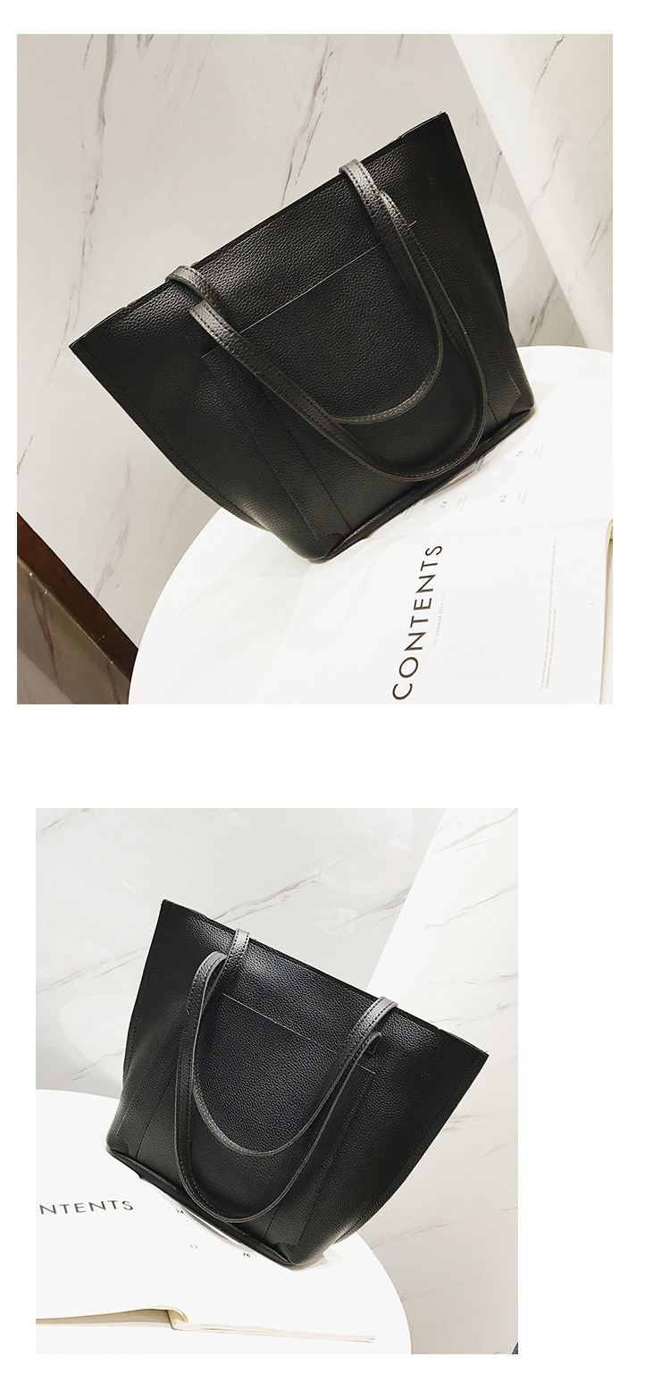 Fashion Black Pure Color Decorated Shoulder Bag(4pcs),Messenger bags