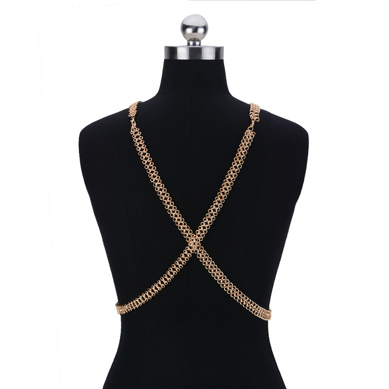 Fashion Gold Color Diamond Decorated Square Shape Body Chain,Body Piercing Jewelry