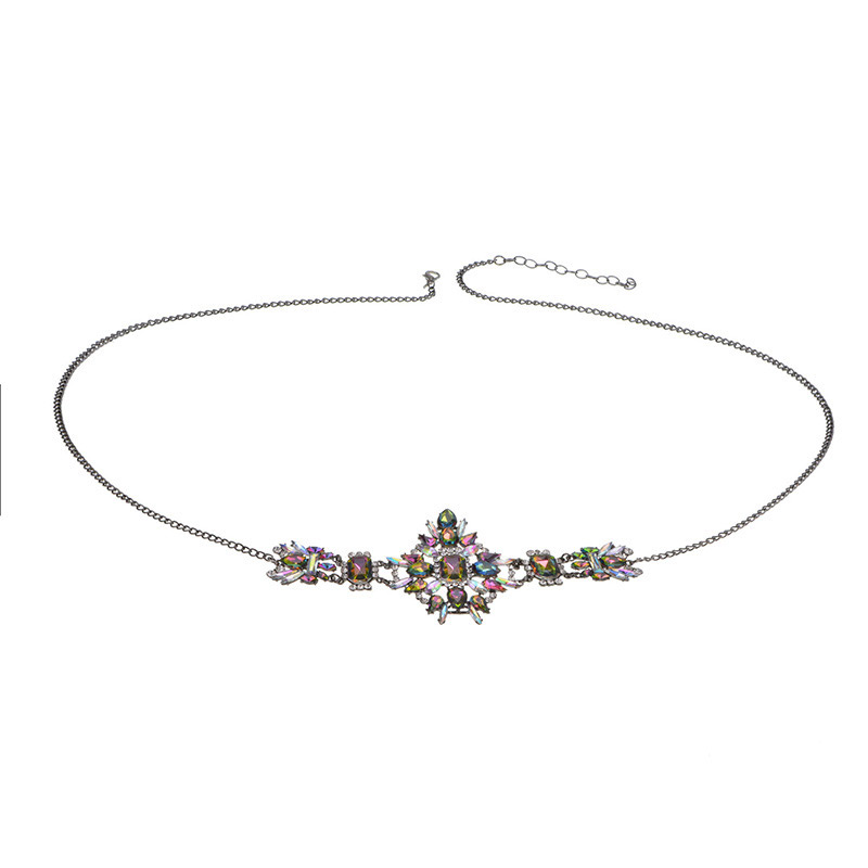 Elegant Champagne Diamond Decorated Simple Body Chain,Body Piercing Jewelry