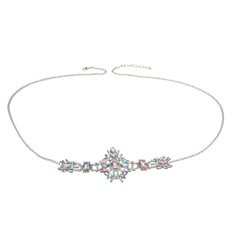 Elegant Champagne Diamond Decorated Simple Body Chain,Body Piercing Jewelry