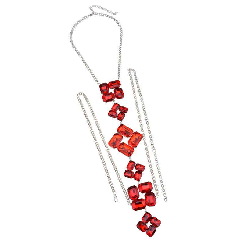 Fashion Red Diamond Decorated Simple Body Chain,Body Piercing Jewelry