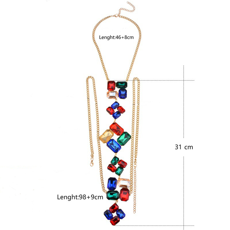 Fashion Multi-color Diamond Decorated Simple Body Chain,Body Piercing Jewelry