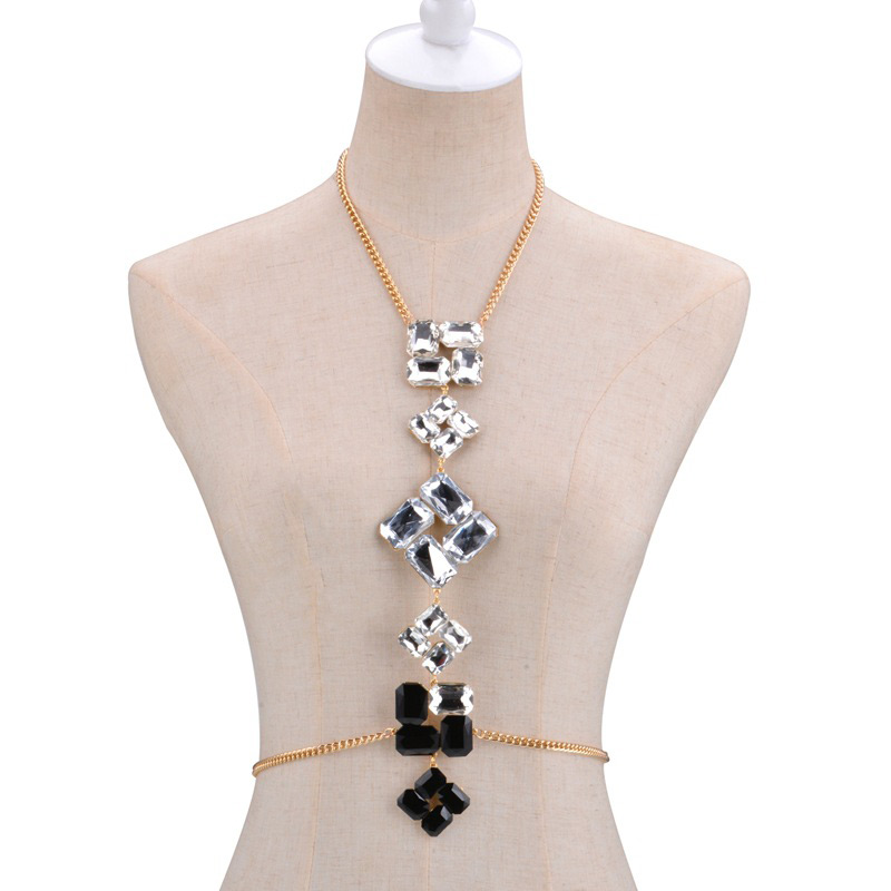 Fashion Multi-color Diamond Decorated Simple Body Chain,Body Piercing Jewelry