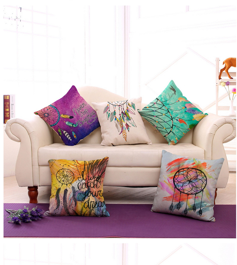 Fashion Multi-color Feather Pattern Decorated Simple Pillowcase,Household goods