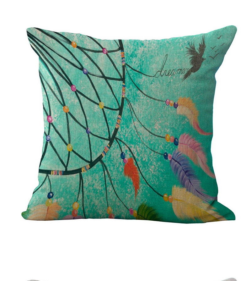 Fashion Green Feather Pattern Decorated Simple Pillowcase,Household goods