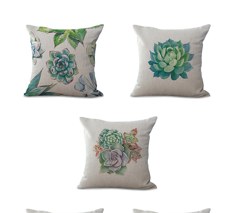 Fashion Multi-color Succulent Pattern Decorated Simple Pillowcase,Household goods