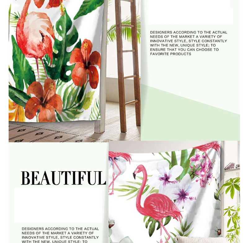 Fashion Multi-color Flamingo&flower Pattern Decorated Simple Blanket,Household goods