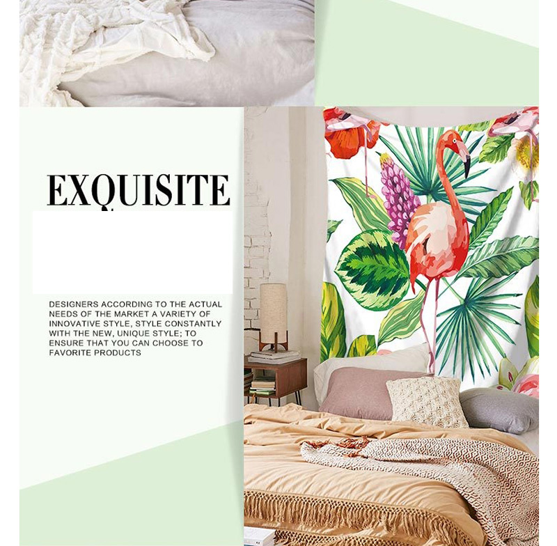 Fashion Orange+green Flamingo&leaf Pattern Decorated Simple Blanket,Household goods