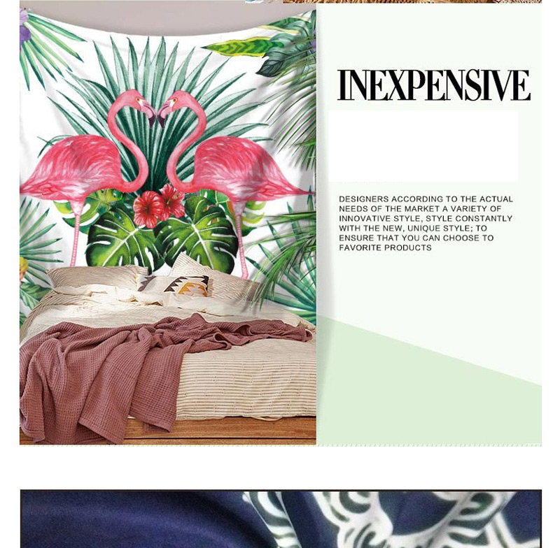 Fashion Orange+green Flamingo&leaf Pattern Decorated Simple Blanket,Household goods