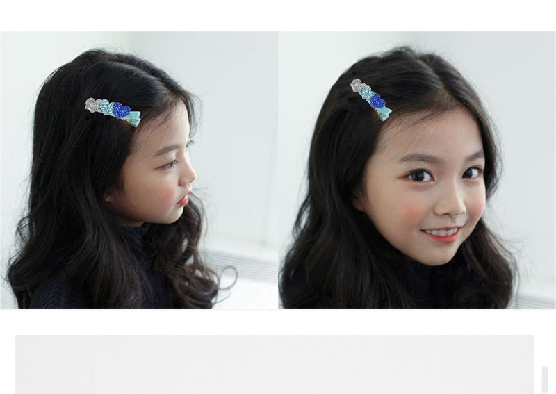 Lovely Blue Heart Shape Decorated Simple Hairpin(1pc),Kids Accessories