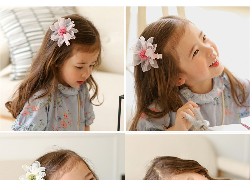 Lovely Pink Burning Flowers Decorated Lace Hairpin,Kids Accessories