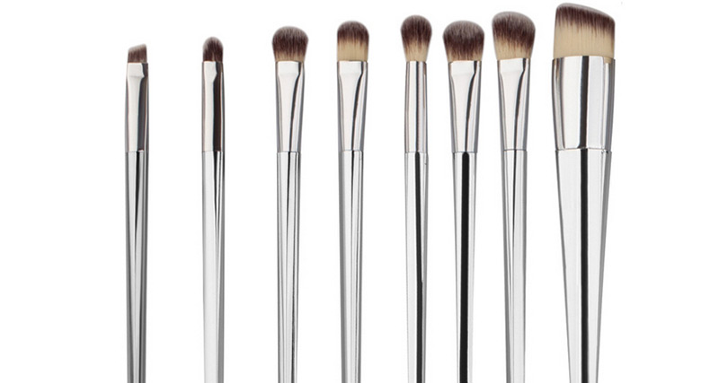 Fashion Gray+silver Color Color Matching Decorated Makeup Brush(12pcs),Beauty tools