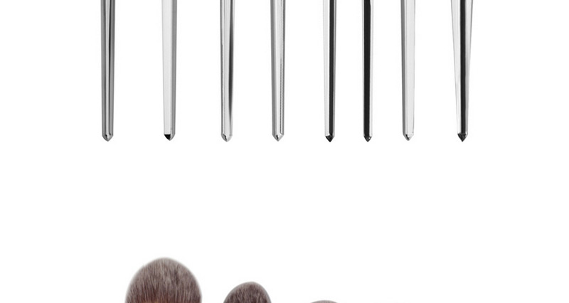 Fashion Gray+silver Color Color Matching Decorated Makeup Brush(12pcs),Beauty tools