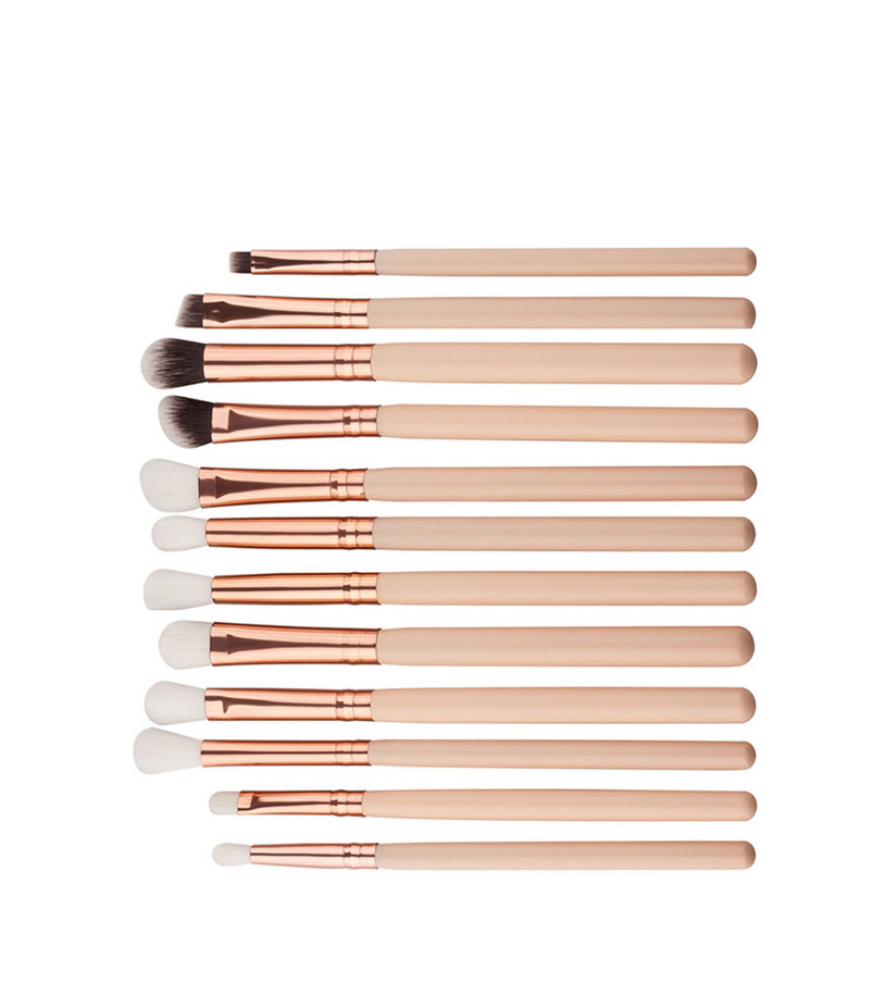 Fashion Gold Color+beige Color Matching Decorated Makeup Brush(12pcs),Beauty tools