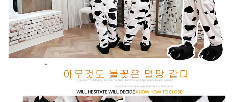 Fashion White Dairy Cattle Shape Decorated Nightgown,Cartoon Pajama