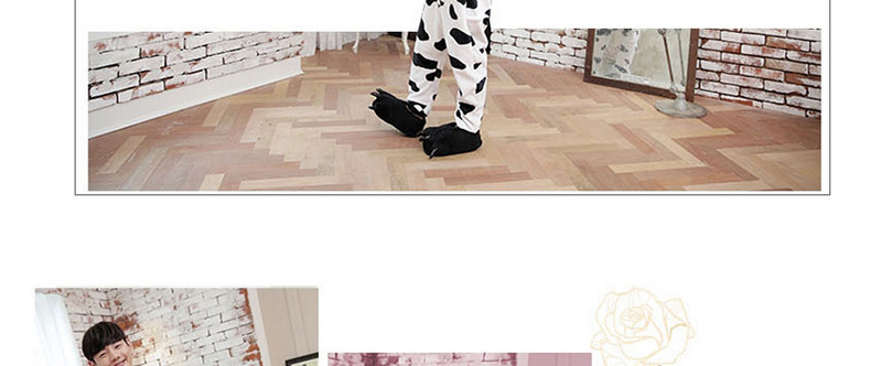 Fashion White Dairy Cattle Shape Decorated Nightgown,Cartoon Pajama