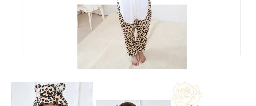 Fashion Brown+yellow Leopard Pattern Decorated Simple Nightgown,Cartoon Pajama