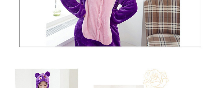 Fashion Purple Cat Shape Decorated Simple Nightgown,Cartoon Pajama