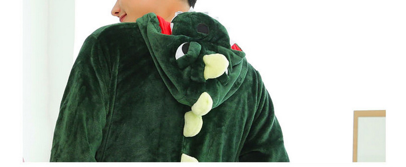 Fashion Dark Green Dinosaur Shape Decorated Nightgown,Cartoon Pajama